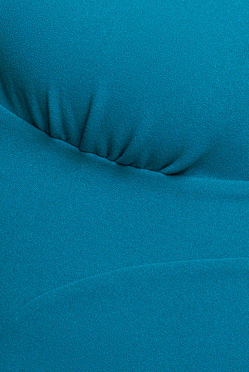 Scuba Crepe Twist Cutout Midi Dress - Teal Blue DR4351