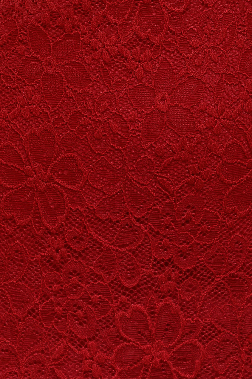 Flutter Sleeve Lace A-Line Maxi Dress - Red DR4361