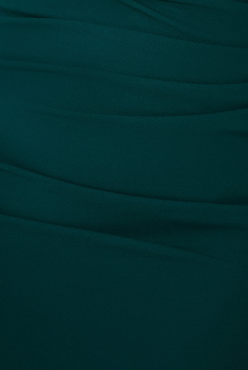 Scuba & Lace Wrap Maxi Dress - Emerald DR4366PLUS
