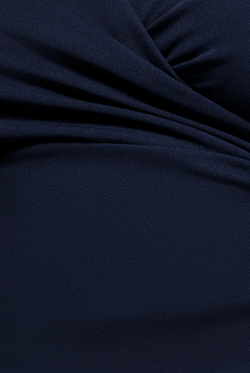 Scuba & Lace Wrap Maxi Dress - Navy Blue DR4366PLUS