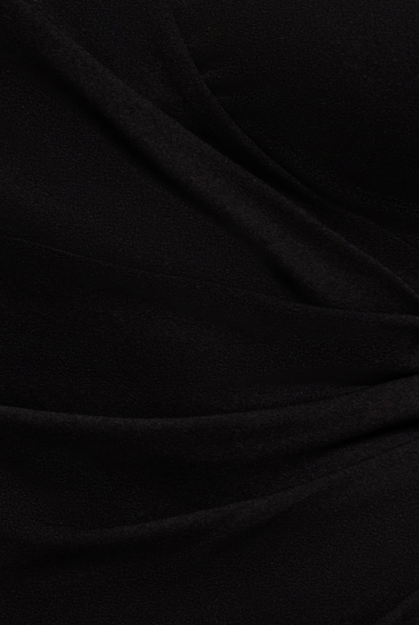 Scuba & Lace Wrap Maxi Dress - Black DR4366
