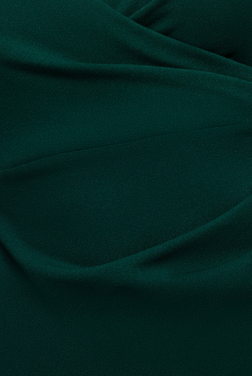 Scuba & Lace Wrap Maxi Dress - Emerald DR4366