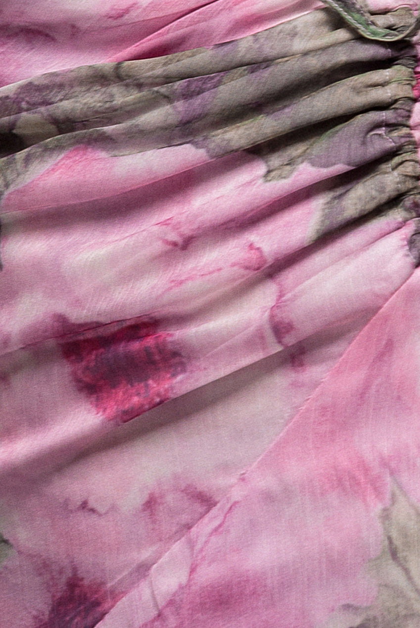 Floral Wrap High And Low Midaxi Dress - Blush DR4369