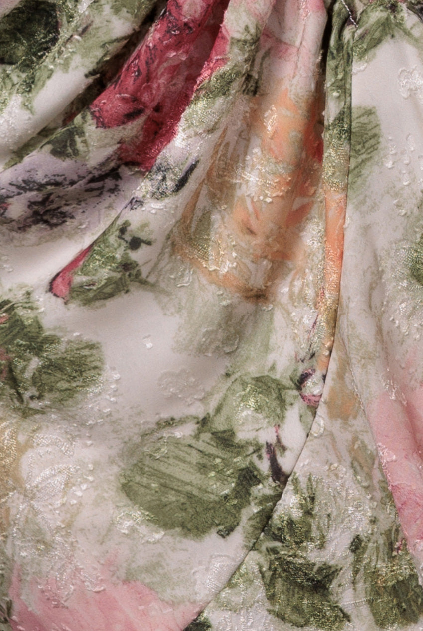 Floral Wrap High And Low Midaxi Dress - Cream DR4369