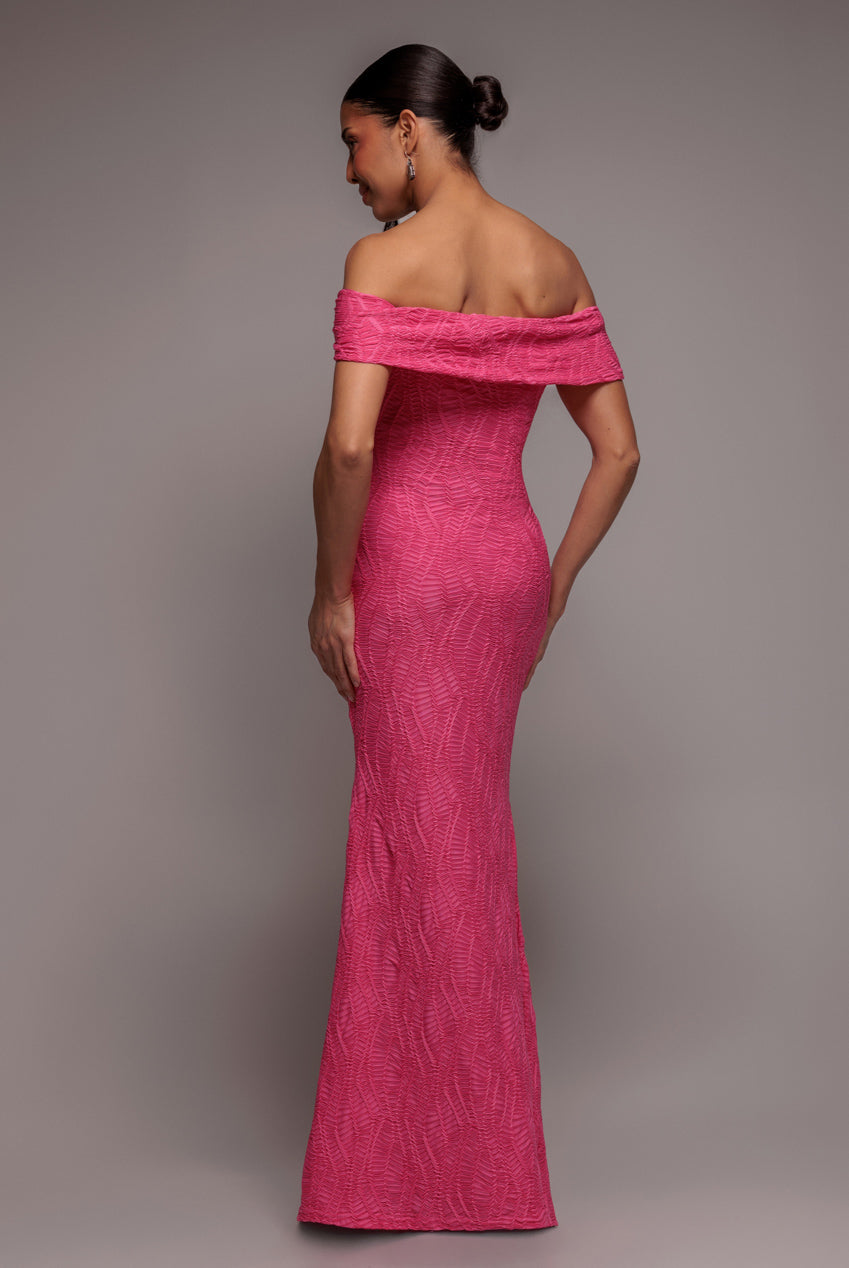 Front Knot Twist  Maxi Dress - Magenta DR4418