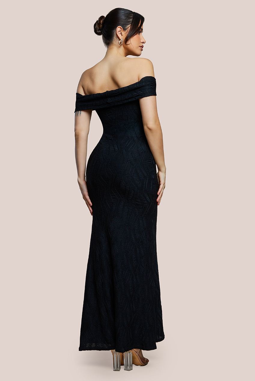 Front Knot Twist Maxi Dress - Black DR4418