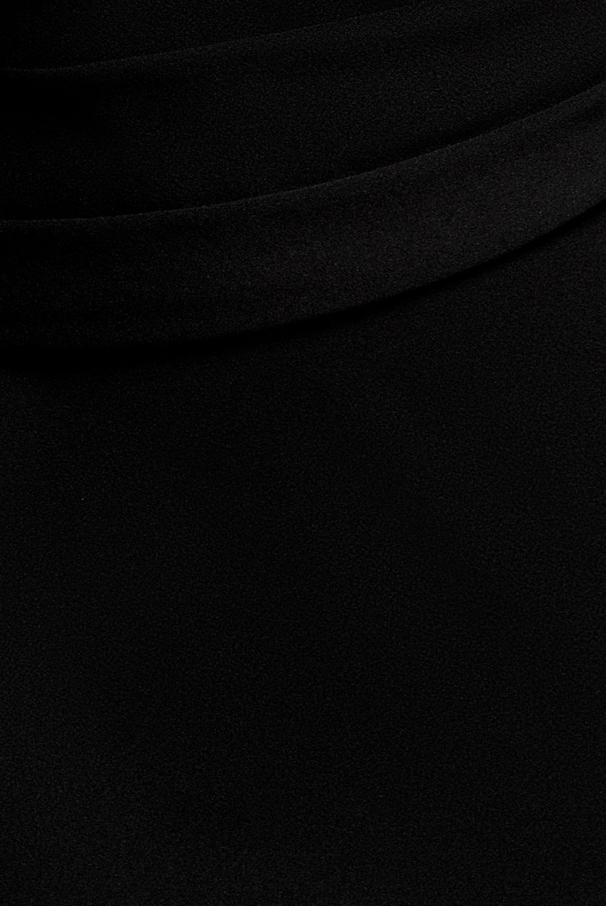 Asymmetric Neck Diamante Embellished Maxi Dress - Black DR4421