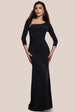 Goddiva Asymmetric Neck Diamante Embellished Maxi Dress - Black