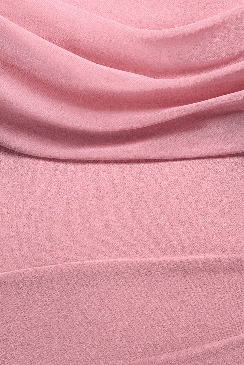 Bardot Scuba & Chiffon Cowl Maxi Dress - Blush Pink DR4438QZ