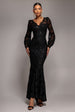 Embroidered Lace Scalloped Edge Maxi Dress - Black by Goddiva