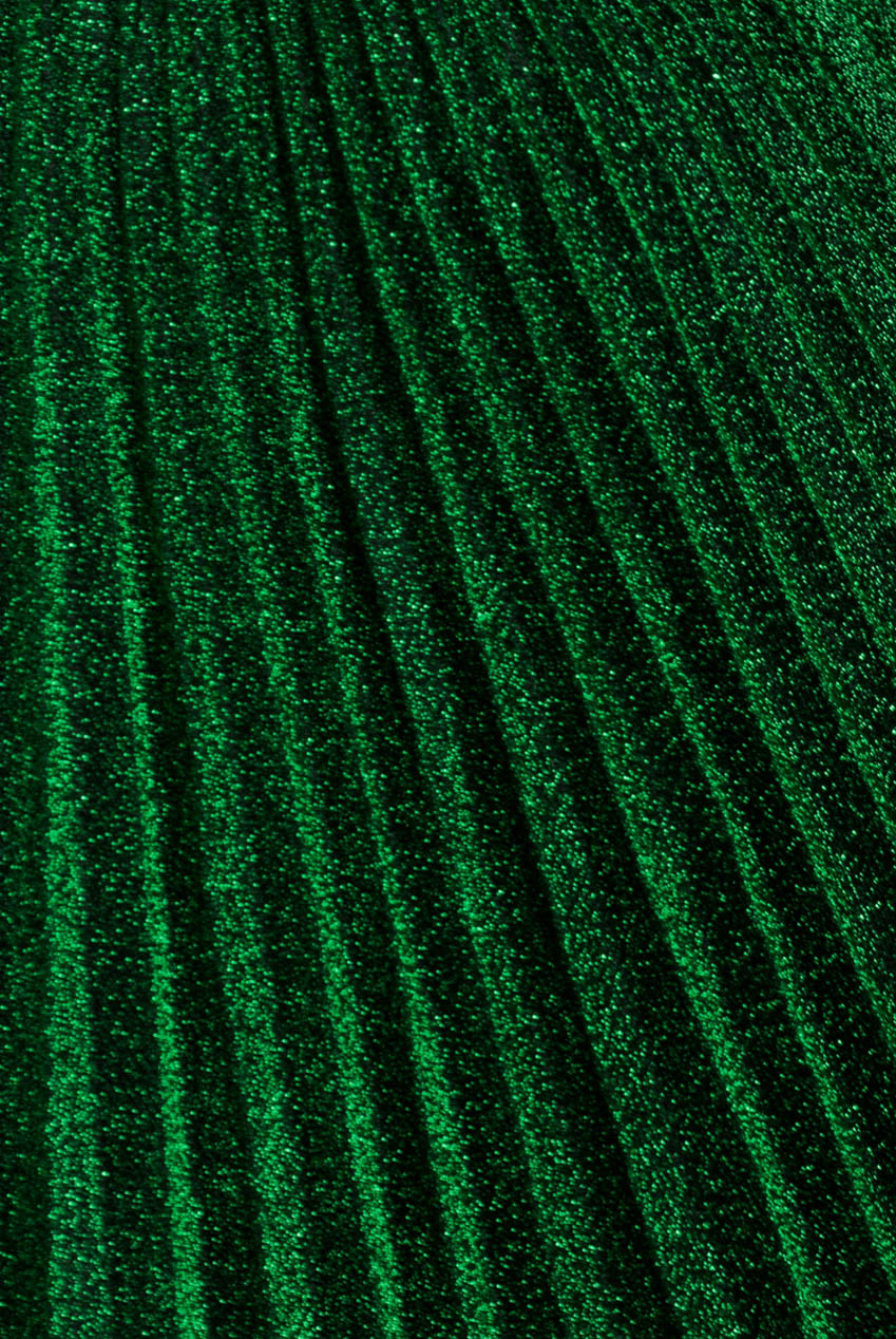 Sleeveless Pleated A Line Lurex Maxi Dress - Emerald Green DR4494