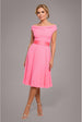 Cowl Neck Pleated A-Line Chiffon Midi Dress - Coral by Goddiva