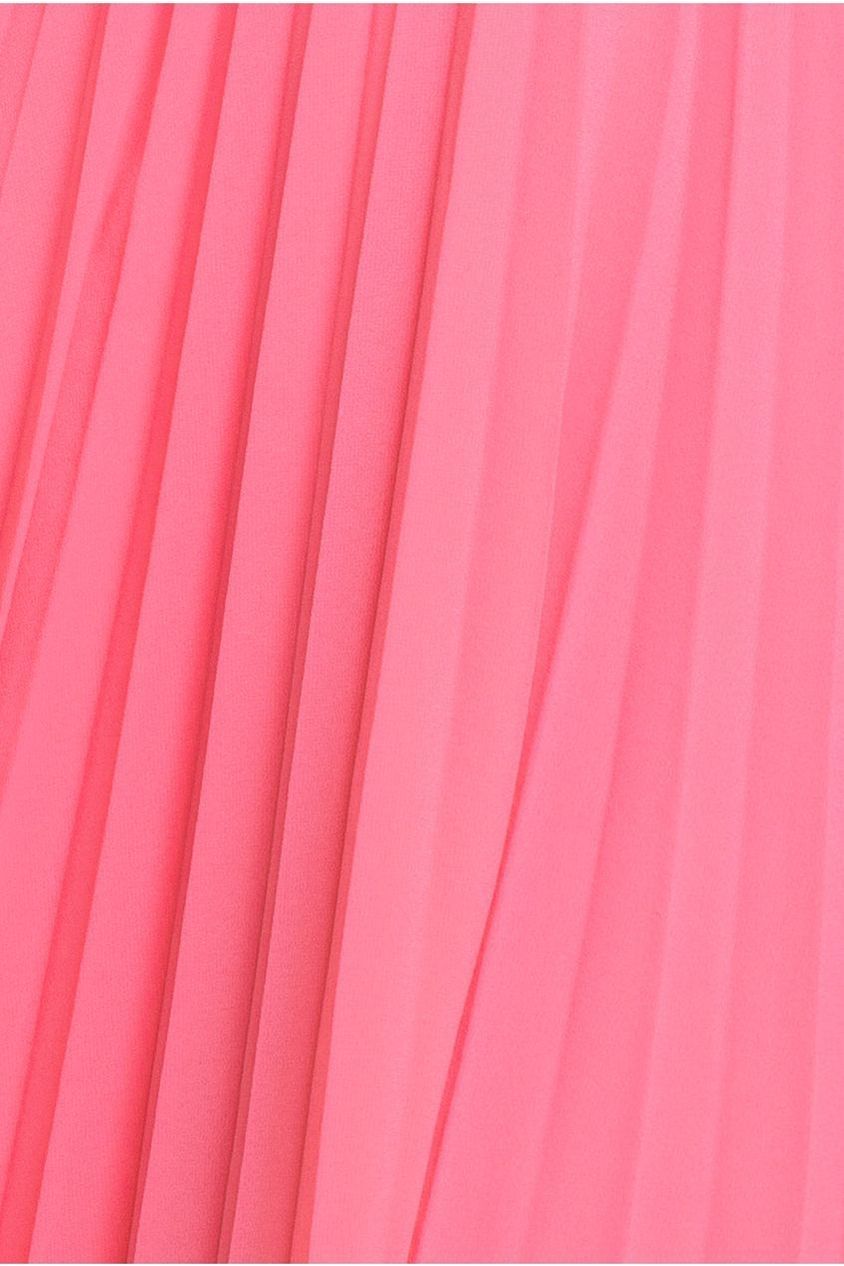 Cowl Neck Pleated A-Line Chiffon Midi Dress - Coral DR4501M
