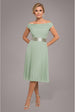Cowl Neck Pleated A-Line Chiffon Midi Dress - Sage Green by Goddiva