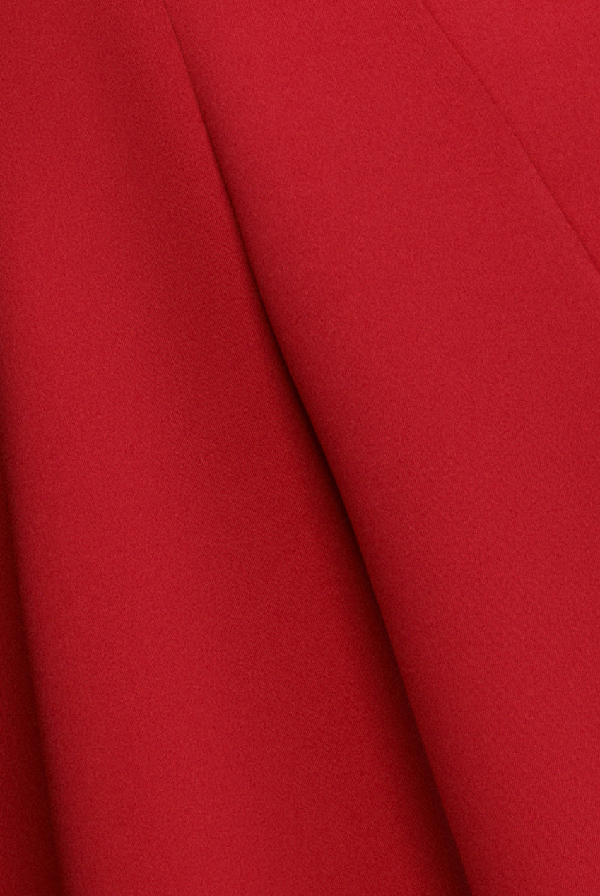 Cap Sleeve Plunging V-Neckline Skater Mini Dress - Red DR4539