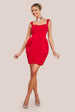 Goddiva Sleeveless Corset Balloon Skirt Mini Dress - Red