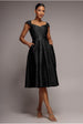 Crushed Satin Sleeveless A Line Midi Dress - Black by Goddiva