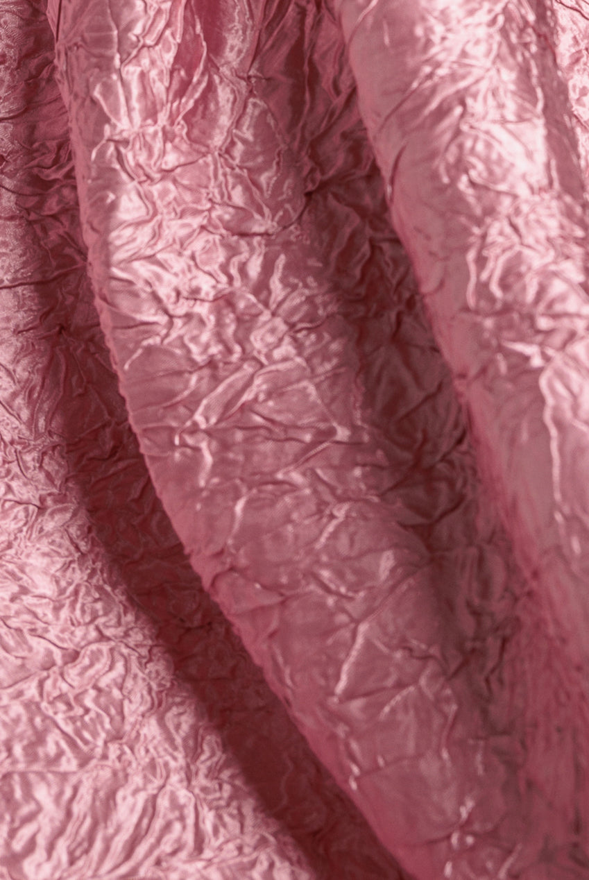 Crushed Satin Sleeveless A Line Midi Dress - Blush Pink DR4551