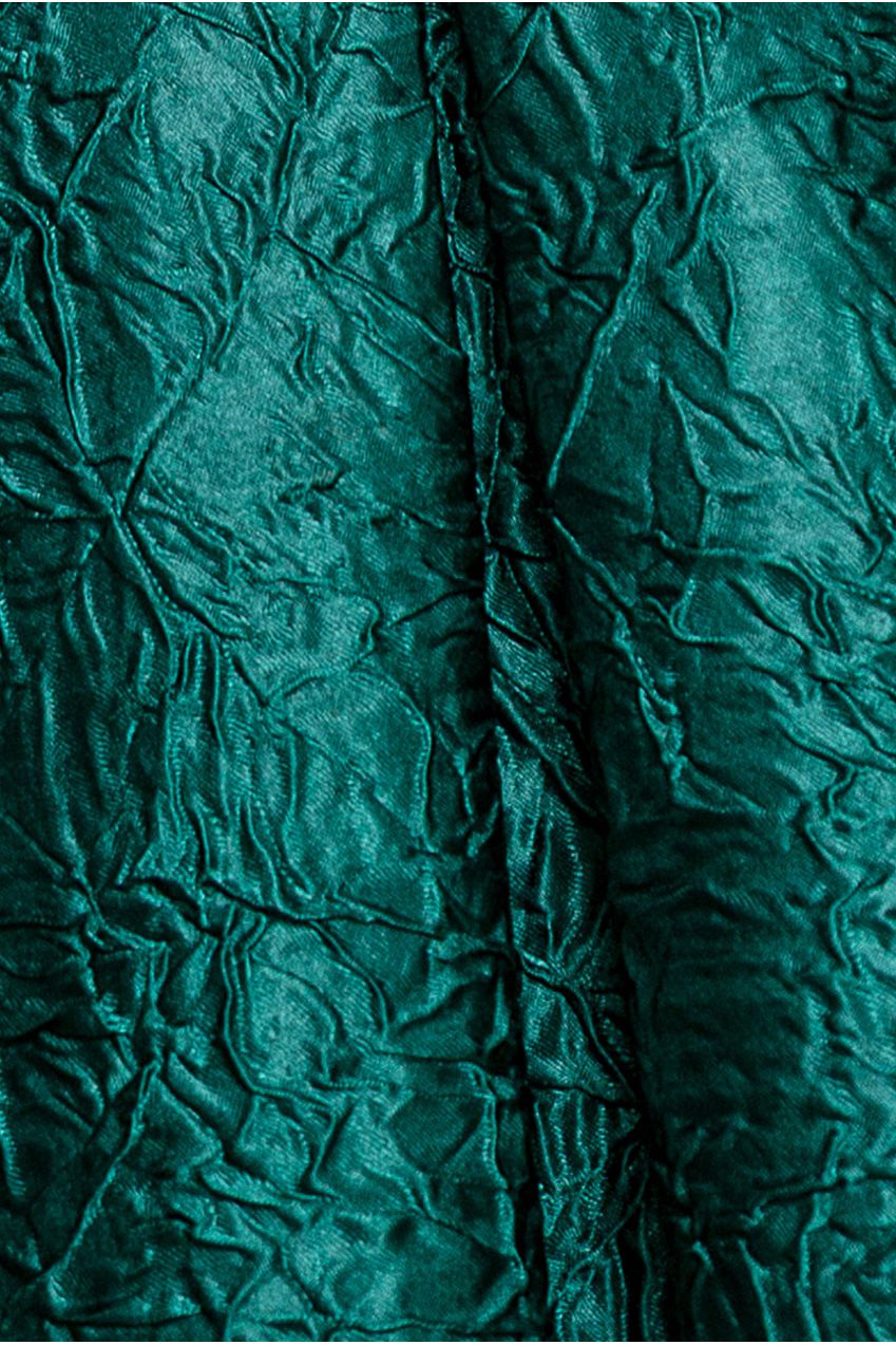 Crushed Satin Sleeveless A Line Midi Dress - Emerald Green DR4551