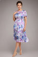 Flutter Sleeve Pleated Skirt Floral Midi Dress - Blue by Goddiva