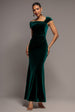 One Shoulder Velvet Maxi Dress - Emerald Green by Goddiva