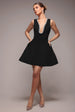 Diamante Embellished Neck A-Line Mini Dress - Black by Goddiva