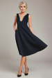 Diamante Embellished Neck A-Line Midi Dress - Black by Goddiva