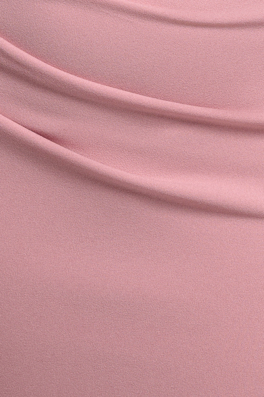 Puffy Satin  Sleeve Scuba Maxi Dress - Blush Pink DR4622