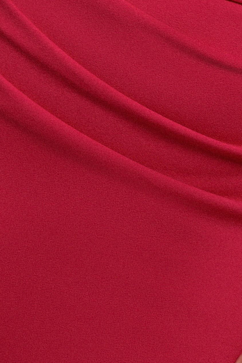 Puffy Satin  Sleeve Scuba Maxi Dress - Magenta DR4622