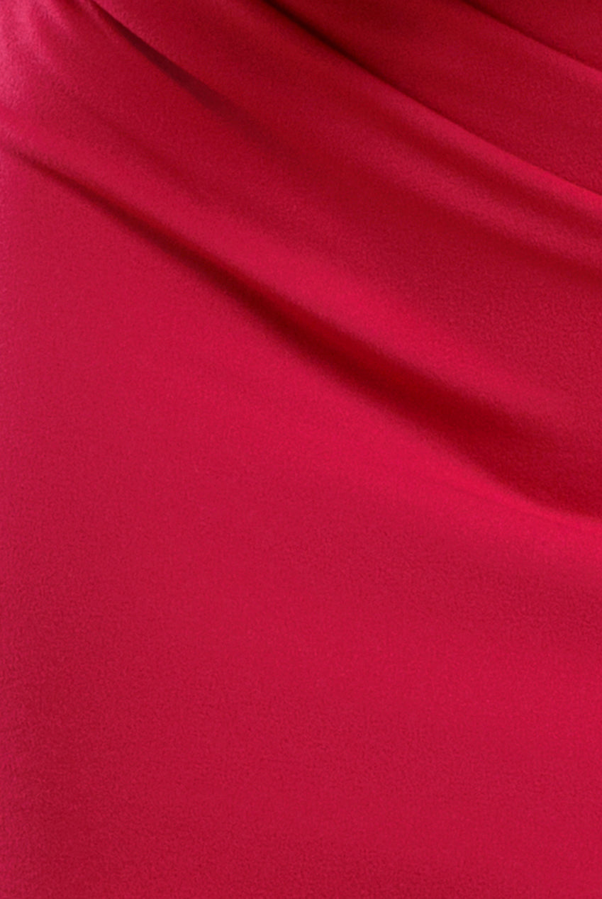 Puffy Satin  Sleeve Scuba Maxi Dress - Magenta DR4622