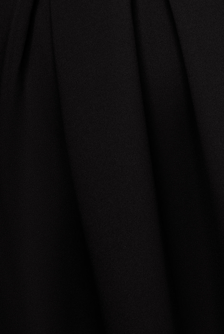 Halter Neck Pleated A-Line Midaxi Dress - Black DR4630