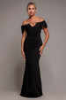 Diamante Heart Trim Evening Maxi Dress - Black by Goddiva