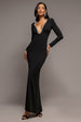Diamante Embellished Neck Bodycon Maxi Dress - Black by Goddiva