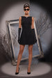 Sleeveless A-line Mini 1960’s Hollywood-Inspired Halloween Costume - Black by Goddiva