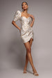 Puff Sleeve Sweetheart Mini Dress - Cream by Goddiva
