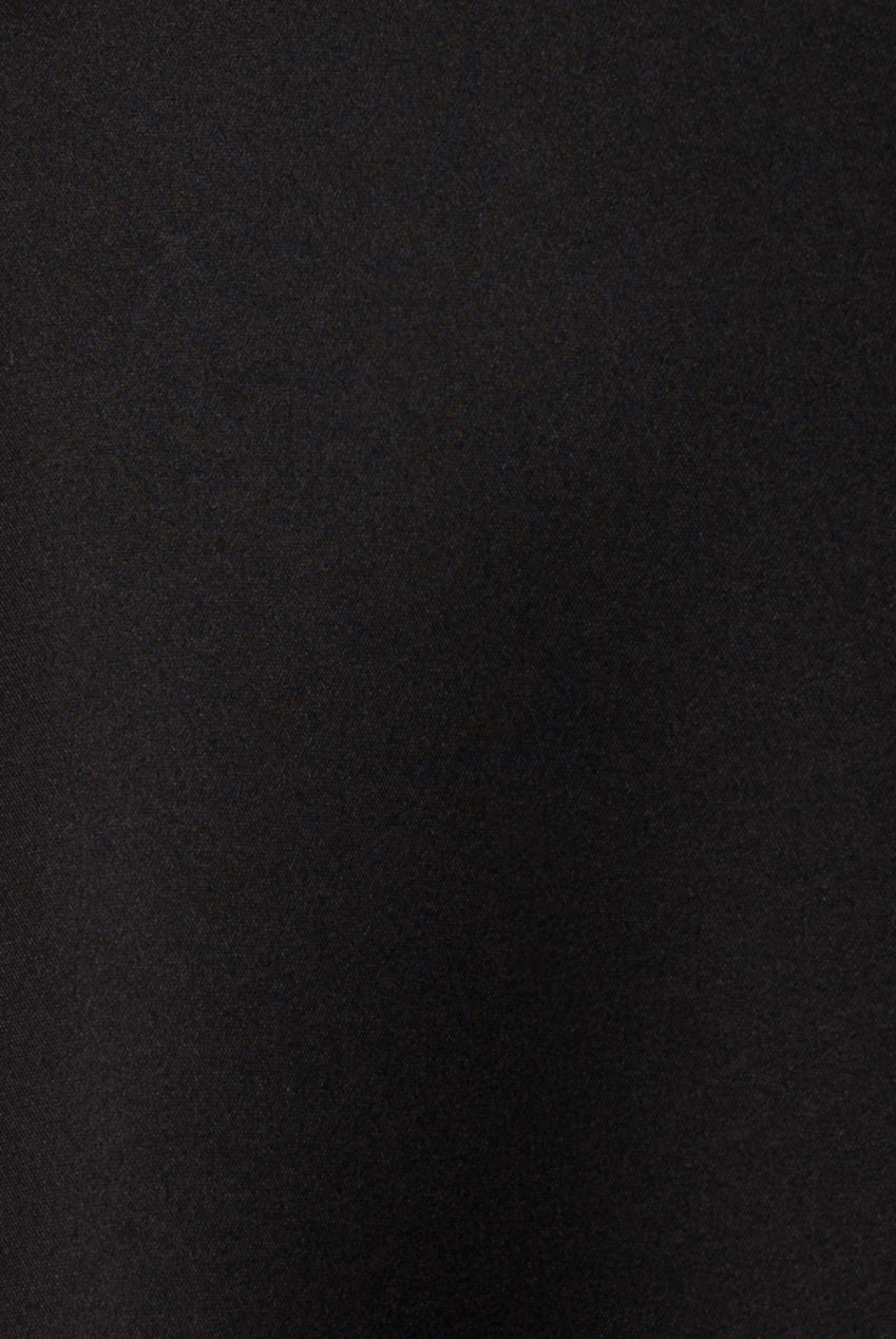 Contrast Organza Frill Bow Back Halter Midi Dress - Black Cream DR4770