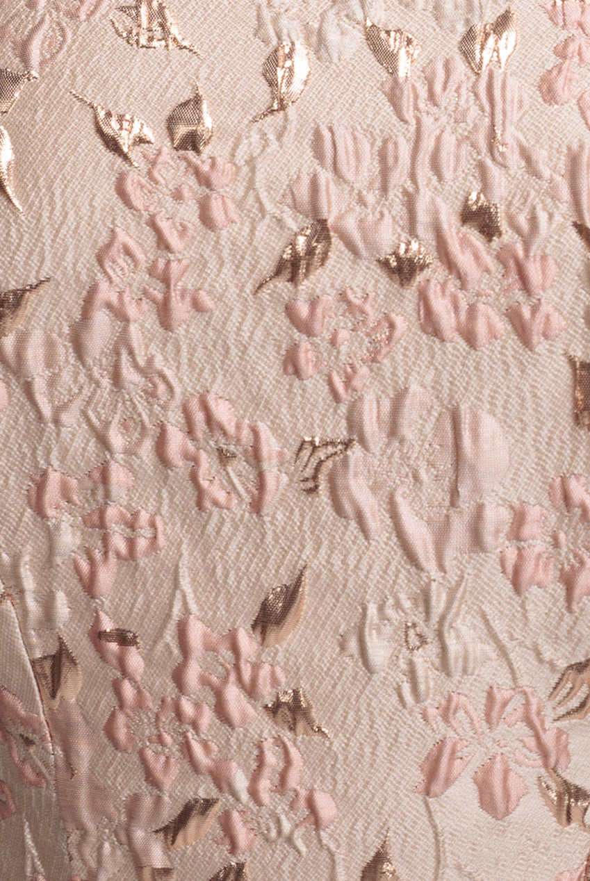 Lace Up Jacquard Midi Dress With Organza Wings - Blush Pink DR4791