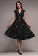 Bead Embellished Jacquard A Line Midi Dress - Black by Goddiva