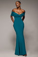 Bardot Bow Neck Maxi Dress - Emerald Green by Goddiva