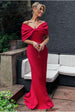 Bardot Bow Neck Maxi Dress - Red by Goddiva