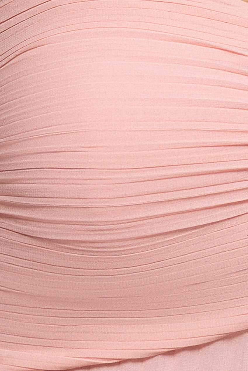 Sleeveless Pleated Chiffon Multiway Scarf Maxi Dress - Blush Pink DR4829