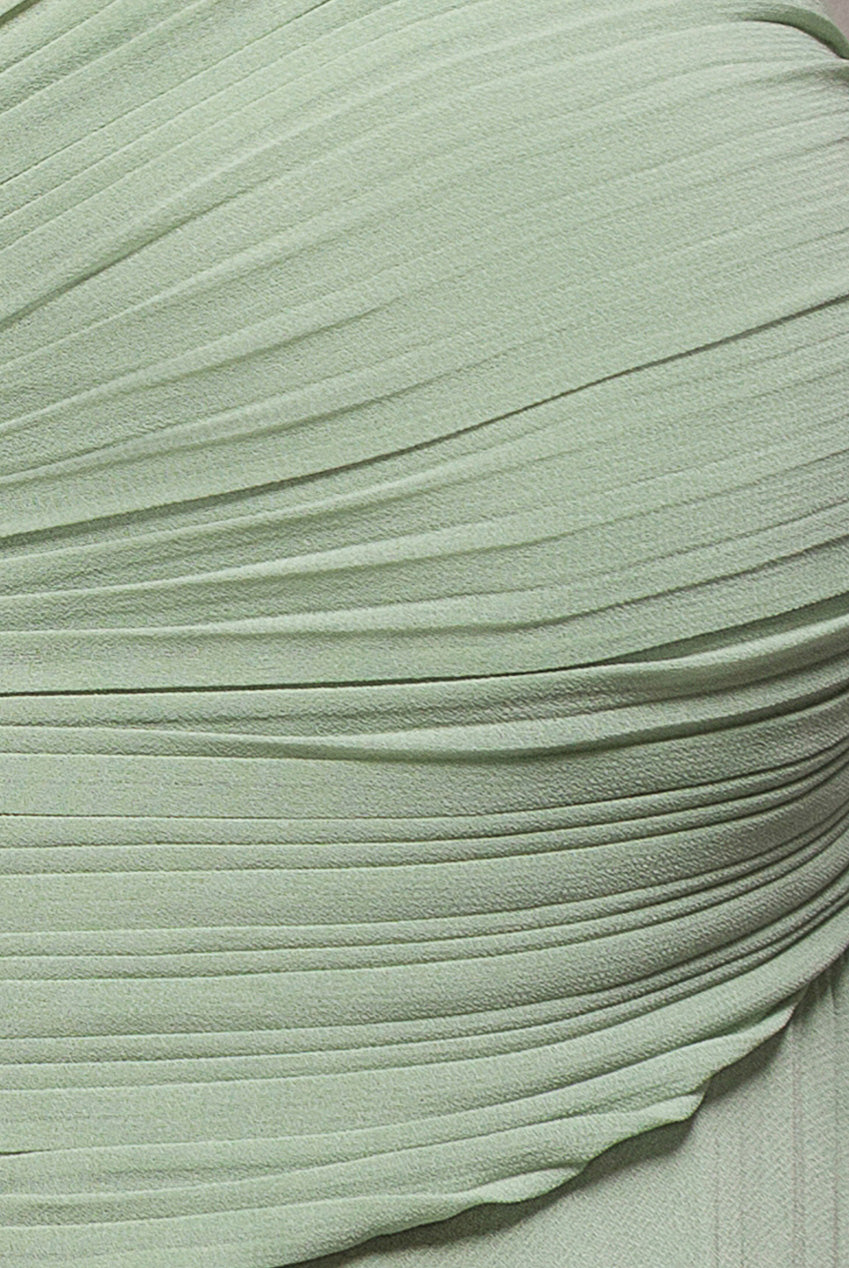 Sleeveless Pleated Chiffon Multiway Scarf Maxi Dress - Sage Green DR4829