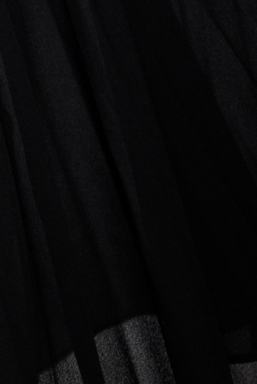 Boob Tube Maxi Dress With Pleated Chiffon Cape - Black DR4832