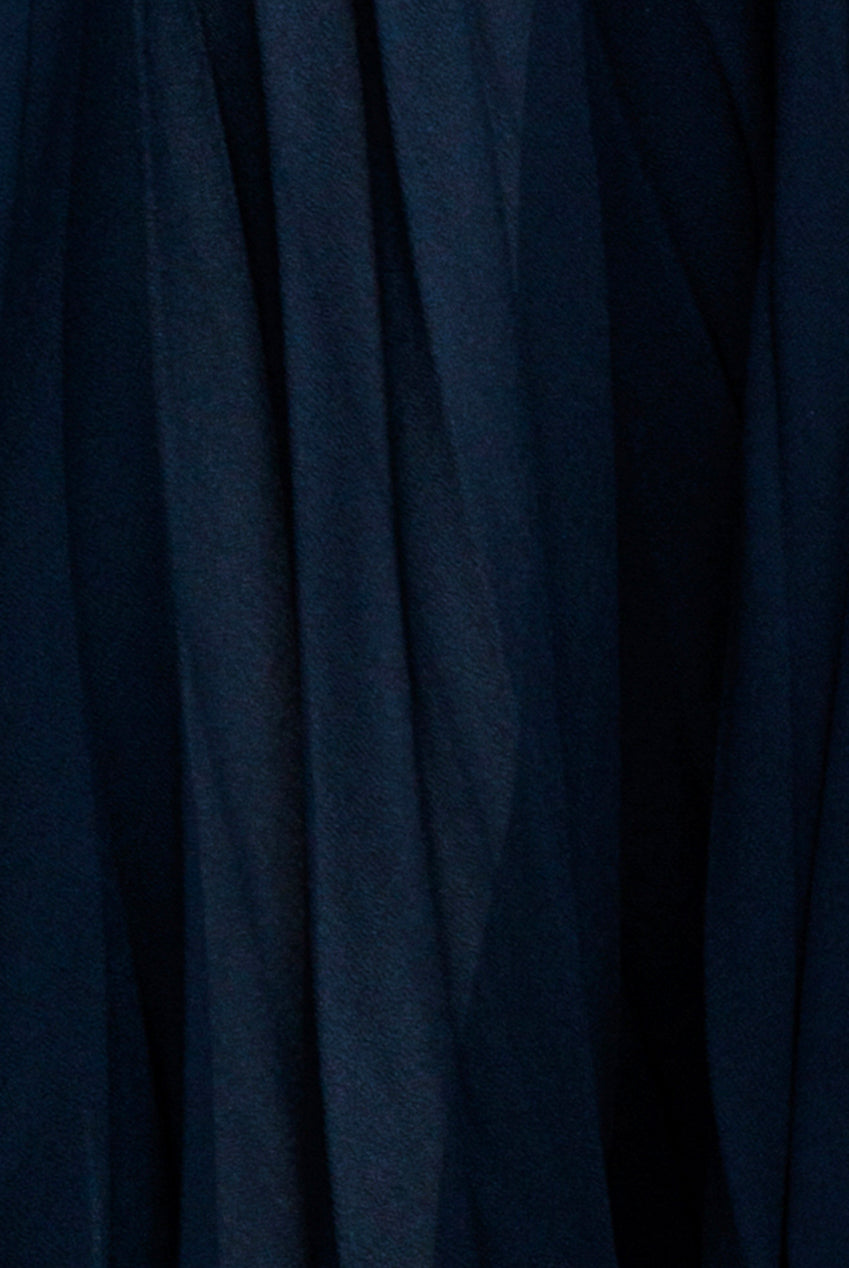 Boob Tube Maxi Dress With Pleated Chiffon Cape - Navy Blue DR4832