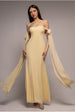 Multiway Cape Chiffon Sweetheart Maxi Dress - Butter Yellow by Goddiva