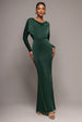 Reversible Blouson Kimono Sleeve Maxi Dress - Pine Green by Goddiva