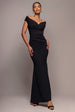 Bardot Scuba Crepe Maxi Dress - Black by Goddiva