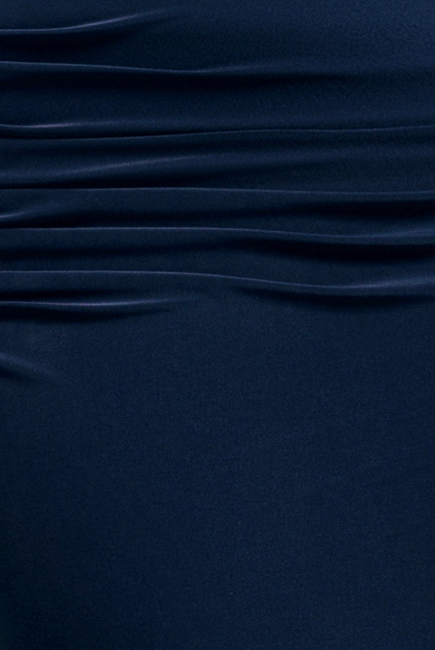 Bat Wing Elasticated Side Gather Maxi Dress - Navy Blue DR4889