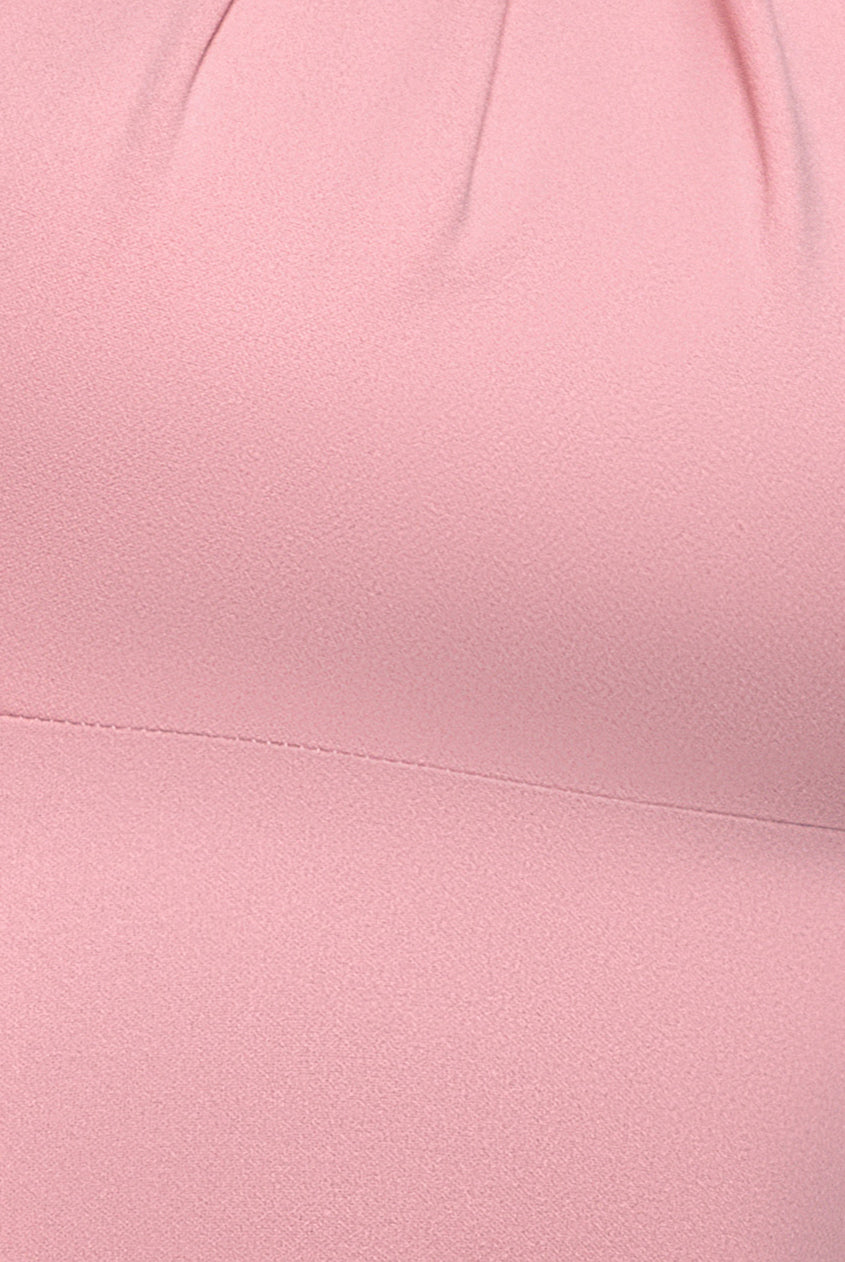 Cape Sleeve Chiffon And Scuba Crepe Maxi Dress - Blush Pink DR4900