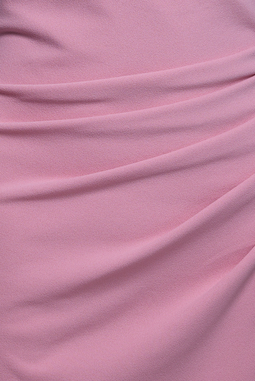 Lurex Pleated Bardot One Shoulder Cape Maxi Dress - Blush Pink DR4984QZ